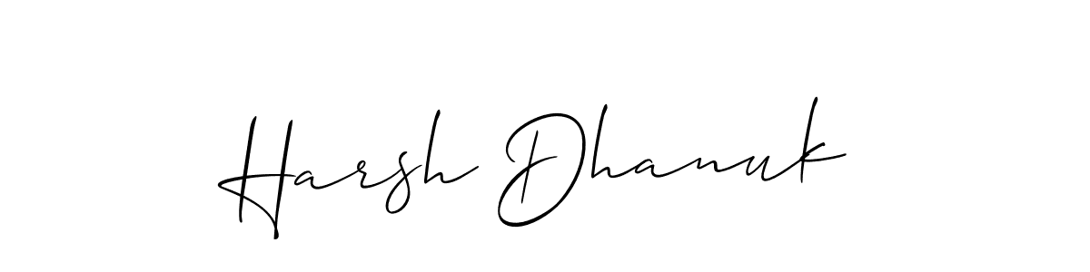 if you are searching for the best signature style for your name Harsh Dhanuk. so please give up your signature search. here we have designed multiple signature styles  using Allison_Script. Harsh Dhanuk signature style 2 images and pictures png