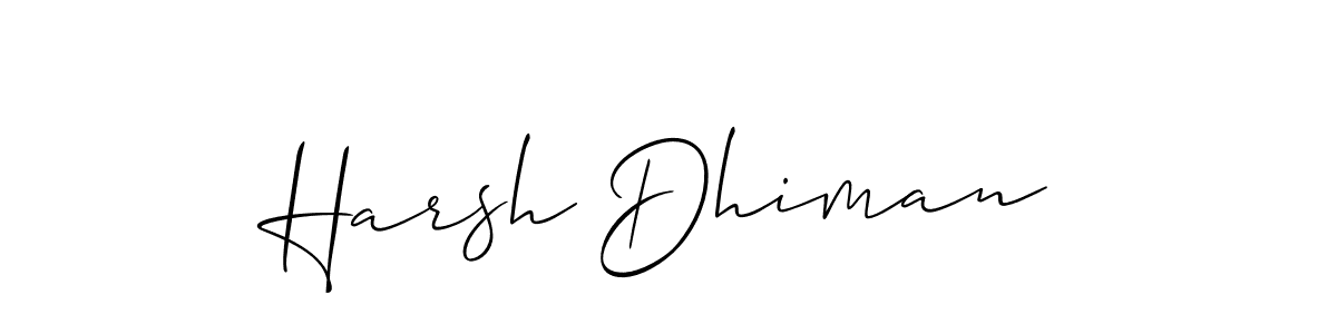 You should practise on your own different ways (Allison_Script) to write your name (Harsh Dhiman) in signature. don't let someone else do it for you. Harsh Dhiman signature style 2 images and pictures png