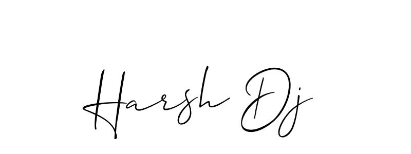 How to Draw Harsh Dj signature style? Allison_Script is a latest design signature styles for name Harsh Dj. Harsh Dj signature style 2 images and pictures png