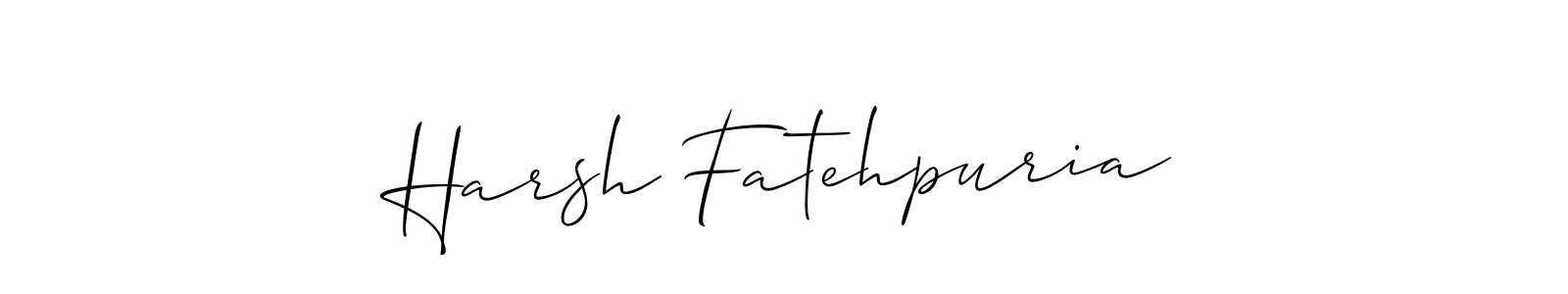 It looks lik you need a new signature style for name Harsh Fatehpuria. Design unique handwritten (Allison_Script) signature with our free signature maker in just a few clicks. Harsh Fatehpuria signature style 2 images and pictures png