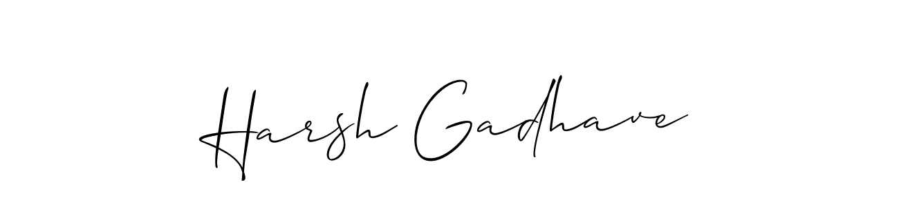 Allison_Script is a professional signature style that is perfect for those who want to add a touch of class to their signature. It is also a great choice for those who want to make their signature more unique. Get Harsh Gadhave name to fancy signature for free. Harsh Gadhave signature style 2 images and pictures png