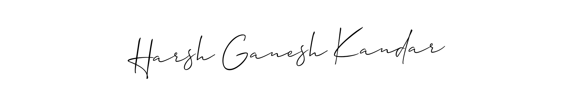 Similarly Allison_Script is the best handwritten signature design. Signature creator online .You can use it as an online autograph creator for name Harsh Ganesh Kandar. Harsh Ganesh Kandar signature style 2 images and pictures png