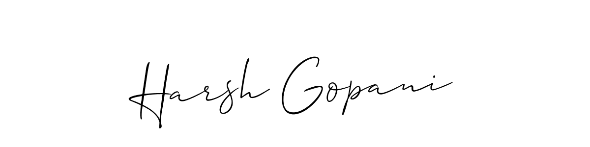 You should practise on your own different ways (Allison_Script) to write your name (Harsh Gopani) in signature. don't let someone else do it for you. Harsh Gopani signature style 2 images and pictures png