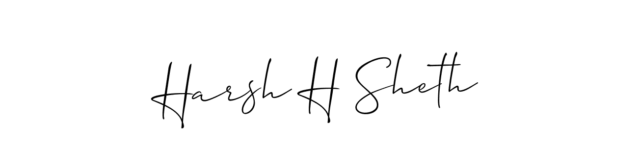 Harsh H Sheth stylish signature style. Best Handwritten Sign (Allison_Script) for my name. Handwritten Signature Collection Ideas for my name Harsh H Sheth. Harsh H Sheth signature style 2 images and pictures png
