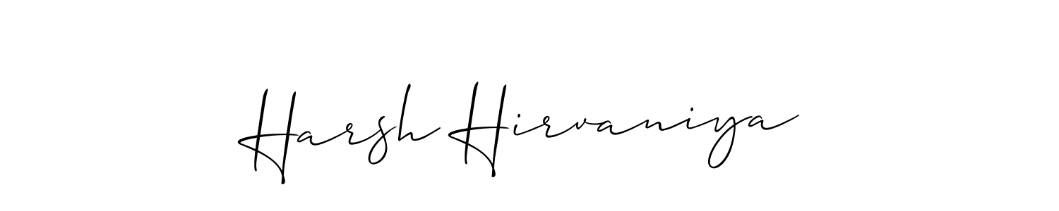 It looks lik you need a new signature style for name Harsh Hirvaniya. Design unique handwritten (Allison_Script) signature with our free signature maker in just a few clicks. Harsh Hirvaniya signature style 2 images and pictures png