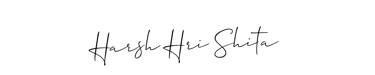 Also You can easily find your signature by using the search form. We will create Harsh Hri Shita name handwritten signature images for you free of cost using Allison_Script sign style. Harsh Hri Shita signature style 2 images and pictures png