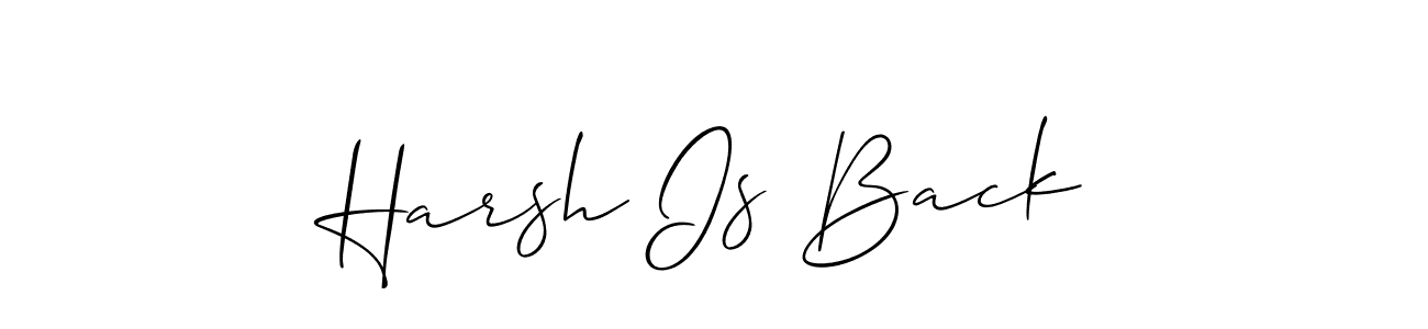 This is the best signature style for the Harsh Is Back name. Also you like these signature font (Allison_Script). Mix name signature. Harsh Is Back signature style 2 images and pictures png