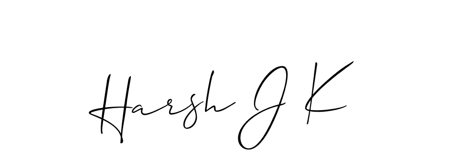 It looks lik you need a new signature style for name Harsh J K. Design unique handwritten (Allison_Script) signature with our free signature maker in just a few clicks. Harsh J K signature style 2 images and pictures png