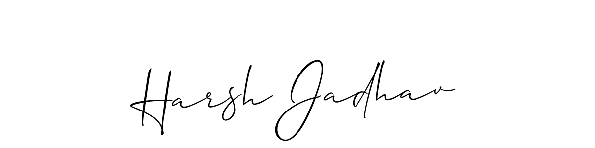 The best way (Allison_Script) to make a short signature is to pick only two or three words in your name. The name Harsh Jadhav include a total of six letters. For converting this name. Harsh Jadhav signature style 2 images and pictures png