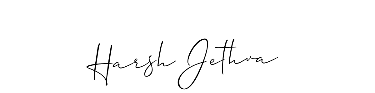 It looks lik you need a new signature style for name Harsh Jethva. Design unique handwritten (Allison_Script) signature with our free signature maker in just a few clicks. Harsh Jethva signature style 2 images and pictures png