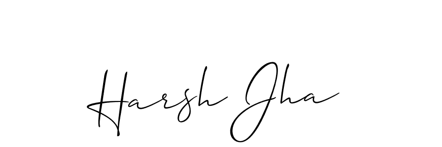 Make a beautiful signature design for name Harsh Jha. With this signature (Allison_Script) style, you can create a handwritten signature for free. Harsh Jha signature style 2 images and pictures png