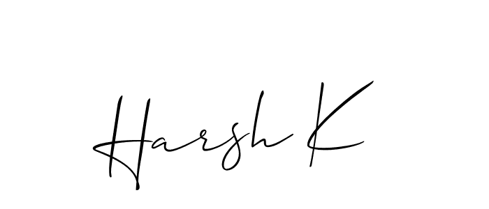 Make a short Harsh K signature style. Manage your documents anywhere anytime using Allison_Script. Create and add eSignatures, submit forms, share and send files easily. Harsh K signature style 2 images and pictures png