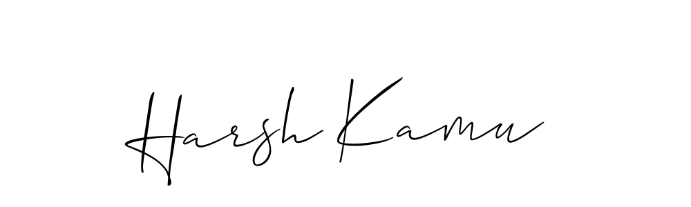You should practise on your own different ways (Allison_Script) to write your name (Harsh Kamu) in signature. don't let someone else do it for you. Harsh Kamu signature style 2 images and pictures png