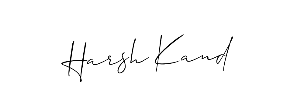 Allison_Script is a professional signature style that is perfect for those who want to add a touch of class to their signature. It is also a great choice for those who want to make their signature more unique. Get Harsh Kand name to fancy signature for free. Harsh Kand signature style 2 images and pictures png