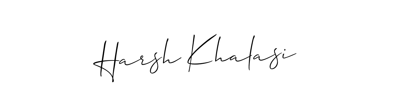 The best way (Allison_Script) to make a short signature is to pick only two or three words in your name. The name Harsh Khalasi include a total of six letters. For converting this name. Harsh Khalasi signature style 2 images and pictures png