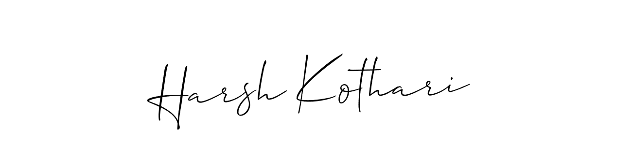 Create a beautiful signature design for name Harsh Kothari. With this signature (Allison_Script) fonts, you can make a handwritten signature for free. Harsh Kothari signature style 2 images and pictures png