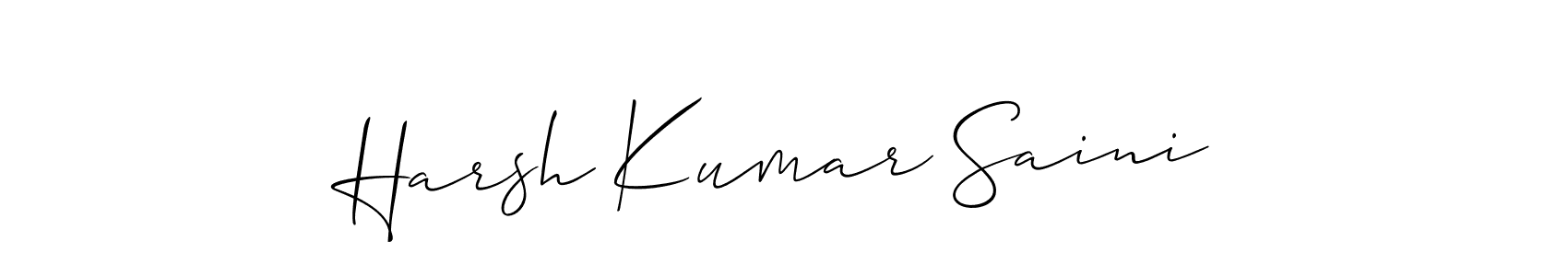 You should practise on your own different ways (Allison_Script) to write your name (Harsh Kumar Saini) in signature. don't let someone else do it for you. Harsh Kumar Saini signature style 2 images and pictures png