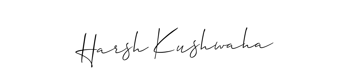 Allison_Script is a professional signature style that is perfect for those who want to add a touch of class to their signature. It is also a great choice for those who want to make their signature more unique. Get Harsh Kushwaha name to fancy signature for free. Harsh Kushwaha signature style 2 images and pictures png
