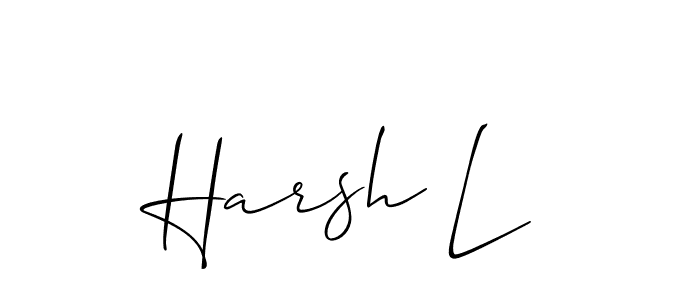 How to make Harsh L name signature. Use Allison_Script style for creating short signs online. This is the latest handwritten sign. Harsh L signature style 2 images and pictures png