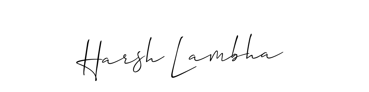 It looks lik you need a new signature style for name Harsh Lambha. Design unique handwritten (Allison_Script) signature with our free signature maker in just a few clicks. Harsh Lambha signature style 2 images and pictures png