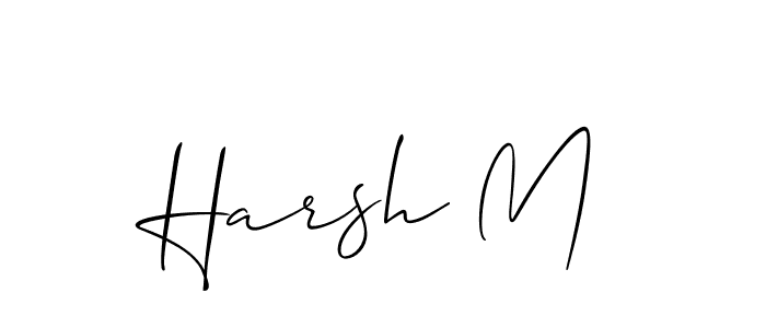 How to make Harsh M name signature. Use Allison_Script style for creating short signs online. This is the latest handwritten sign. Harsh M signature style 2 images and pictures png