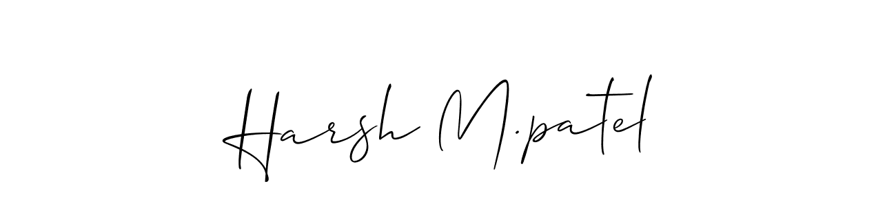 How to make Harsh M.patel name signature. Use Allison_Script style for creating short signs online. This is the latest handwritten sign. Harsh M.patel signature style 2 images and pictures png