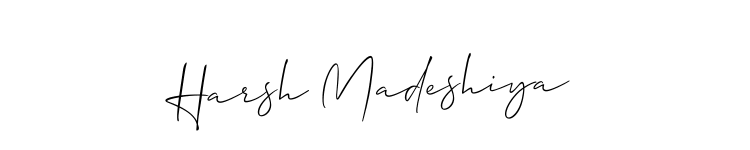 This is the best signature style for the Harsh Madeshiya name. Also you like these signature font (Allison_Script). Mix name signature. Harsh Madeshiya signature style 2 images and pictures png