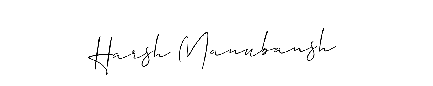 Use a signature maker to create a handwritten signature online. With this signature software, you can design (Allison_Script) your own signature for name Harsh Manubansh. Harsh Manubansh signature style 2 images and pictures png