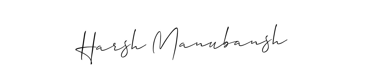 if you are searching for the best signature style for your name Harsh Manubansh. so please give up your signature search. here we have designed multiple signature styles  using Allison_Script. Harsh Manubansh signature style 2 images and pictures png