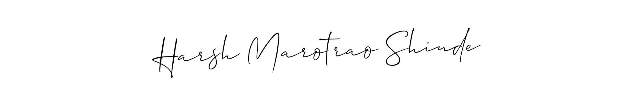 The best way (Allison_Script) to make a short signature is to pick only two or three words in your name. The name Harsh Marotrao Shinde include a total of six letters. For converting this name. Harsh Marotrao Shinde signature style 2 images and pictures png