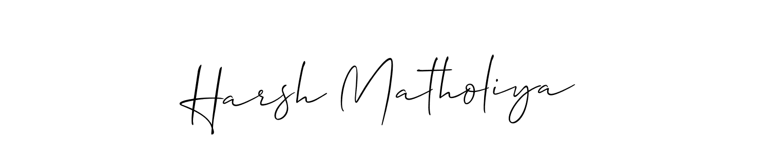 Similarly Allison_Script is the best handwritten signature design. Signature creator online .You can use it as an online autograph creator for name Harsh Matholiya. Harsh Matholiya signature style 2 images and pictures png