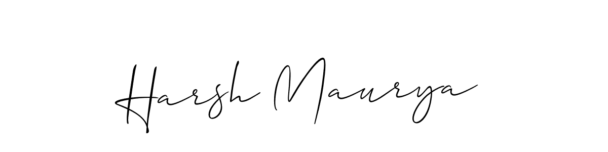 Allison_Script is a professional signature style that is perfect for those who want to add a touch of class to their signature. It is also a great choice for those who want to make their signature more unique. Get Harsh Maurya name to fancy signature for free. Harsh Maurya signature style 2 images and pictures png