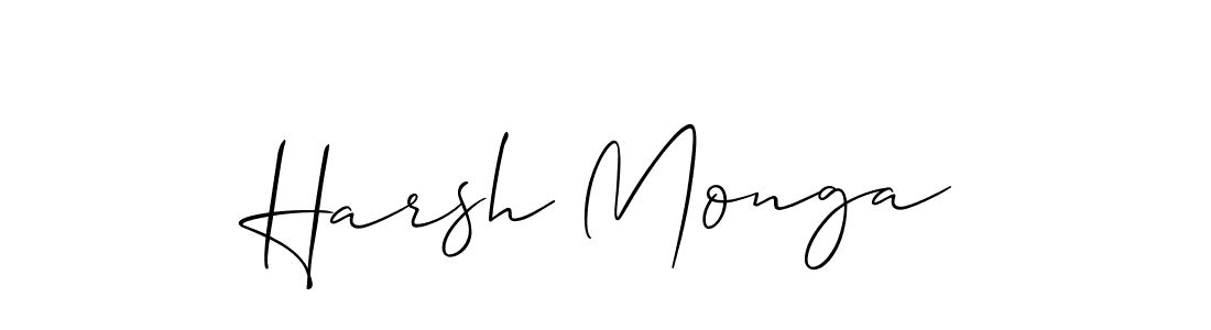 Make a beautiful signature design for name Harsh Monga. With this signature (Allison_Script) style, you can create a handwritten signature for free. Harsh Monga signature style 2 images and pictures png