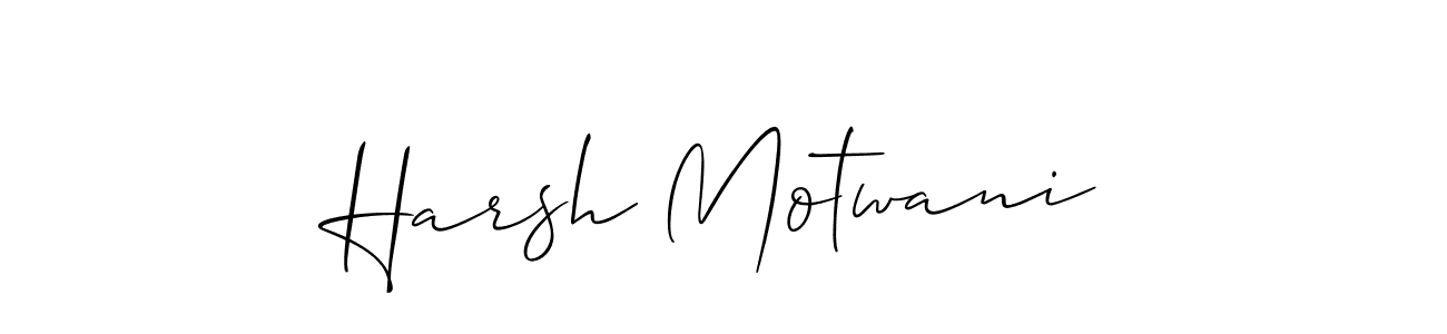Also we have Harsh Motwani name is the best signature style. Create professional handwritten signature collection using Allison_Script autograph style. Harsh Motwani signature style 2 images and pictures png