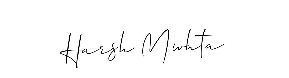 Create a beautiful signature design for name Harsh Mwhta. With this signature (Allison_Script) fonts, you can make a handwritten signature for free. Harsh Mwhta signature style 2 images and pictures png