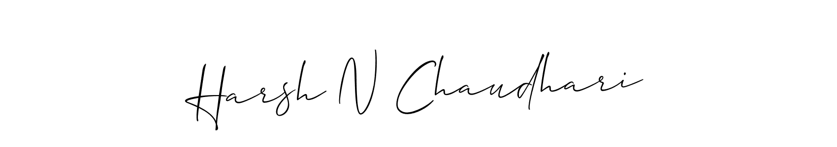 It looks lik you need a new signature style for name Harsh N Chaudhari. Design unique handwritten (Allison_Script) signature with our free signature maker in just a few clicks. Harsh N Chaudhari signature style 2 images and pictures png