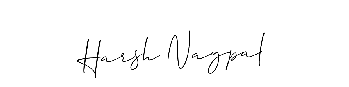 How to make Harsh Nagpal signature? Allison_Script is a professional autograph style. Create handwritten signature for Harsh Nagpal name. Harsh Nagpal signature style 2 images and pictures png