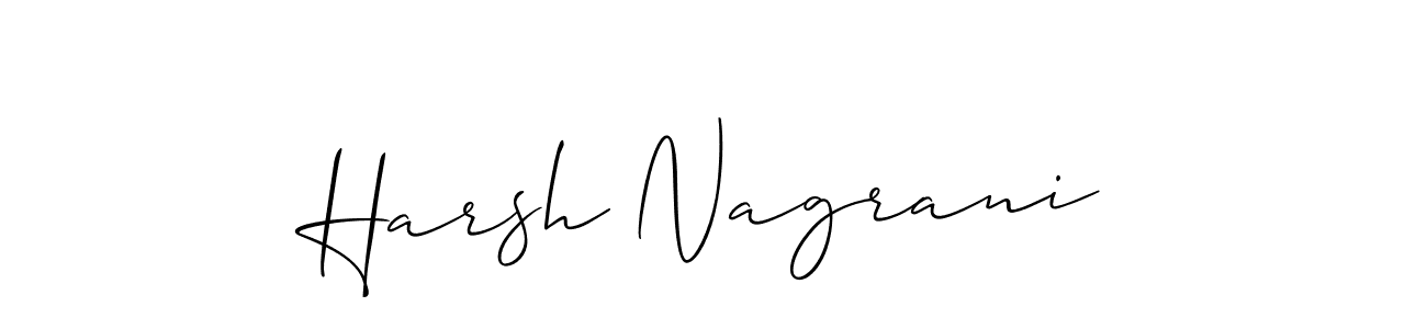 Allison_Script is a professional signature style that is perfect for those who want to add a touch of class to their signature. It is also a great choice for those who want to make their signature more unique. Get Harsh Nagrani name to fancy signature for free. Harsh Nagrani signature style 2 images and pictures png