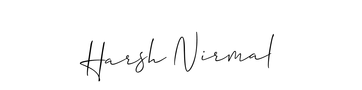 Harsh Nirmal stylish signature style. Best Handwritten Sign (Allison_Script) for my name. Handwritten Signature Collection Ideas for my name Harsh Nirmal. Harsh Nirmal signature style 2 images and pictures png