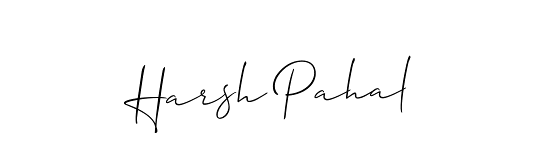 Make a beautiful signature design for name Harsh Pahal. With this signature (Allison_Script) style, you can create a handwritten signature for free. Harsh Pahal signature style 2 images and pictures png