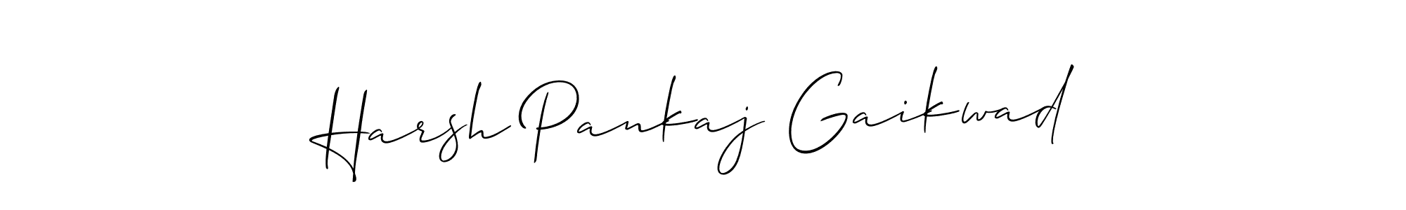 This is the best signature style for the Harsh Pankaj Gaikwad name. Also you like these signature font (Allison_Script). Mix name signature. Harsh Pankaj Gaikwad signature style 2 images and pictures png