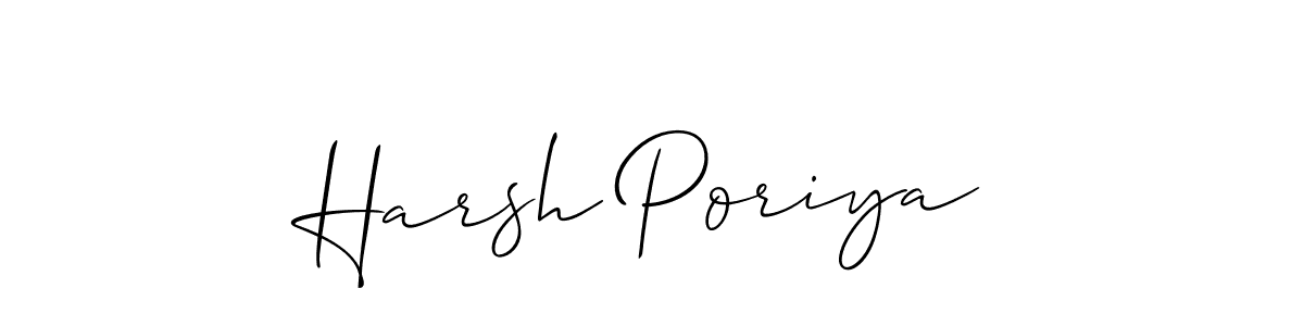 How to make Harsh Poriya signature? Allison_Script is a professional autograph style. Create handwritten signature for Harsh Poriya name. Harsh Poriya signature style 2 images and pictures png