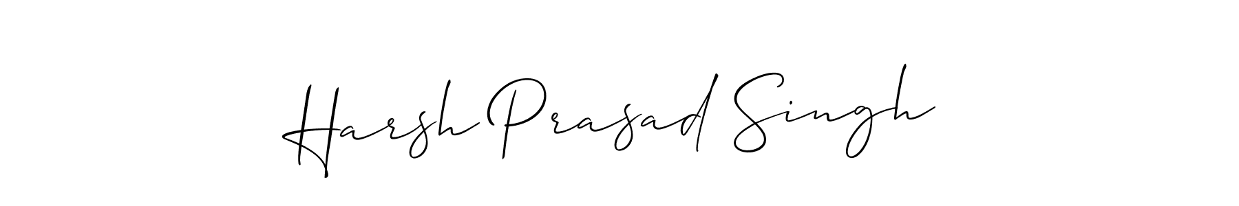 This is the best signature style for the Harsh Prasad Singh name. Also you like these signature font (Allison_Script). Mix name signature. Harsh Prasad Singh signature style 2 images and pictures png