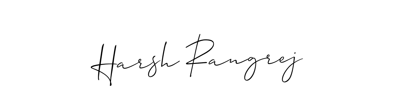How to make Harsh Rangrej name signature. Use Allison_Script style for creating short signs online. This is the latest handwritten sign. Harsh Rangrej signature style 2 images and pictures png