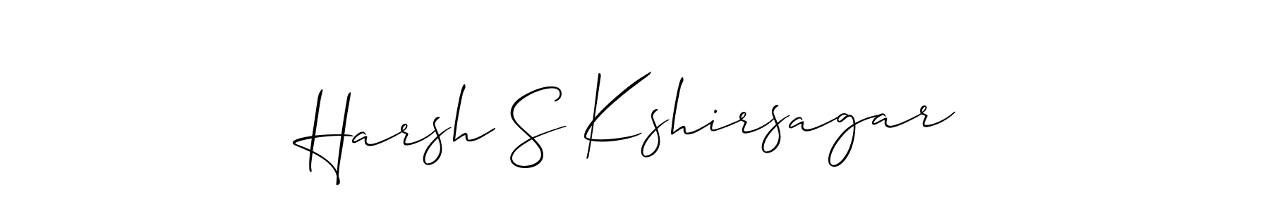 It looks lik you need a new signature style for name Harsh S Kshirsagar. Design unique handwritten (Allison_Script) signature with our free signature maker in just a few clicks. Harsh S Kshirsagar signature style 2 images and pictures png