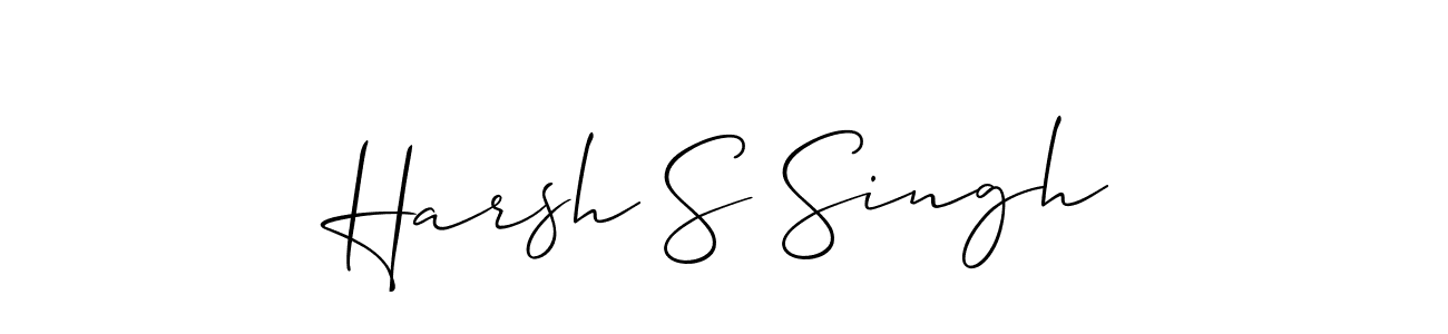 It looks lik you need a new signature style for name Harsh S Singh. Design unique handwritten (Allison_Script) signature with our free signature maker in just a few clicks. Harsh S Singh signature style 2 images and pictures png