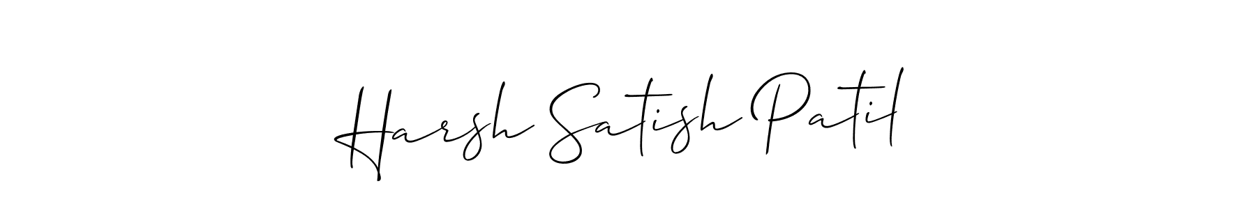 How to make Harsh Satish Patil name signature. Use Allison_Script style for creating short signs online. This is the latest handwritten sign. Harsh Satish Patil signature style 2 images and pictures png
