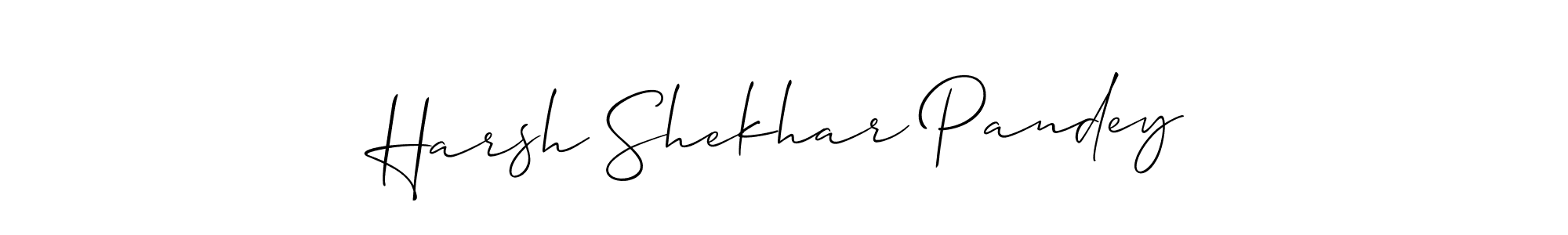 Allison_Script is a professional signature style that is perfect for those who want to add a touch of class to their signature. It is also a great choice for those who want to make their signature more unique. Get Harsh Shekhar Pandey name to fancy signature for free. Harsh Shekhar Pandey signature style 2 images and pictures png