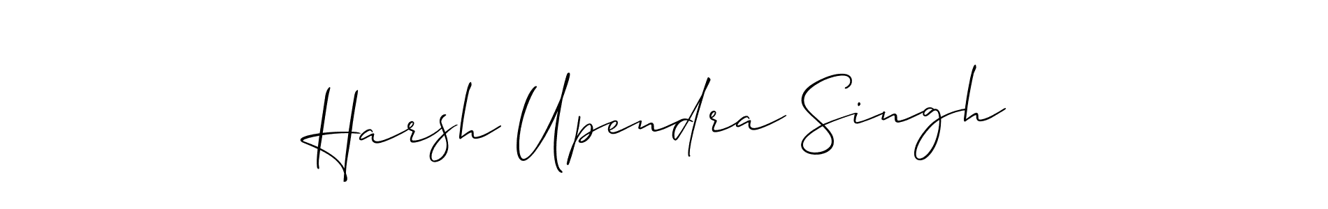 You should practise on your own different ways (Allison_Script) to write your name (Harsh Upendra Singh) in signature. don't let someone else do it for you. Harsh Upendra Singh signature style 2 images and pictures png