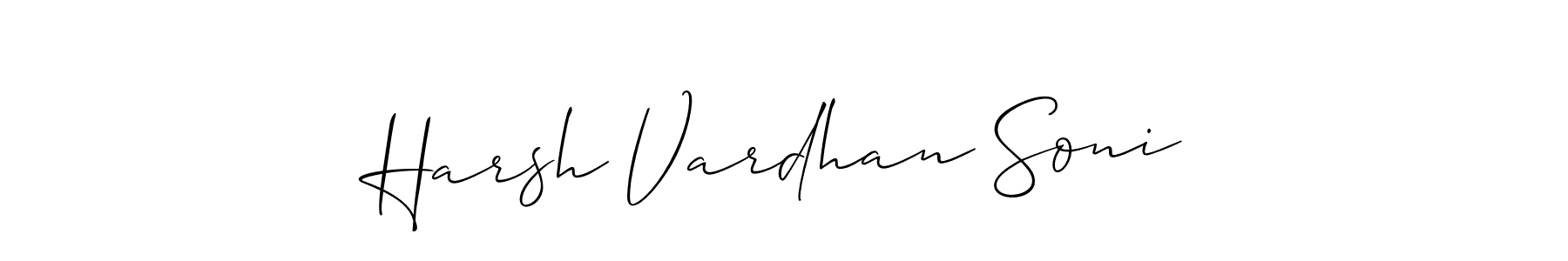 How to make Harsh Vardhan Soni name signature. Use Allison_Script style for creating short signs online. This is the latest handwritten sign. Harsh Vardhan Soni signature style 2 images and pictures png